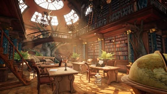 Library full of light